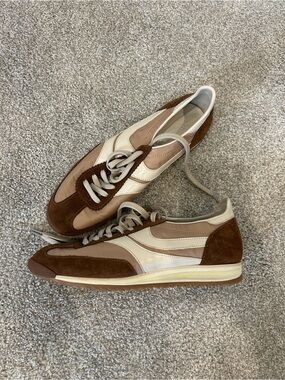 Jeffrey Campbell Brown and Beige Retro Runner Sneakers